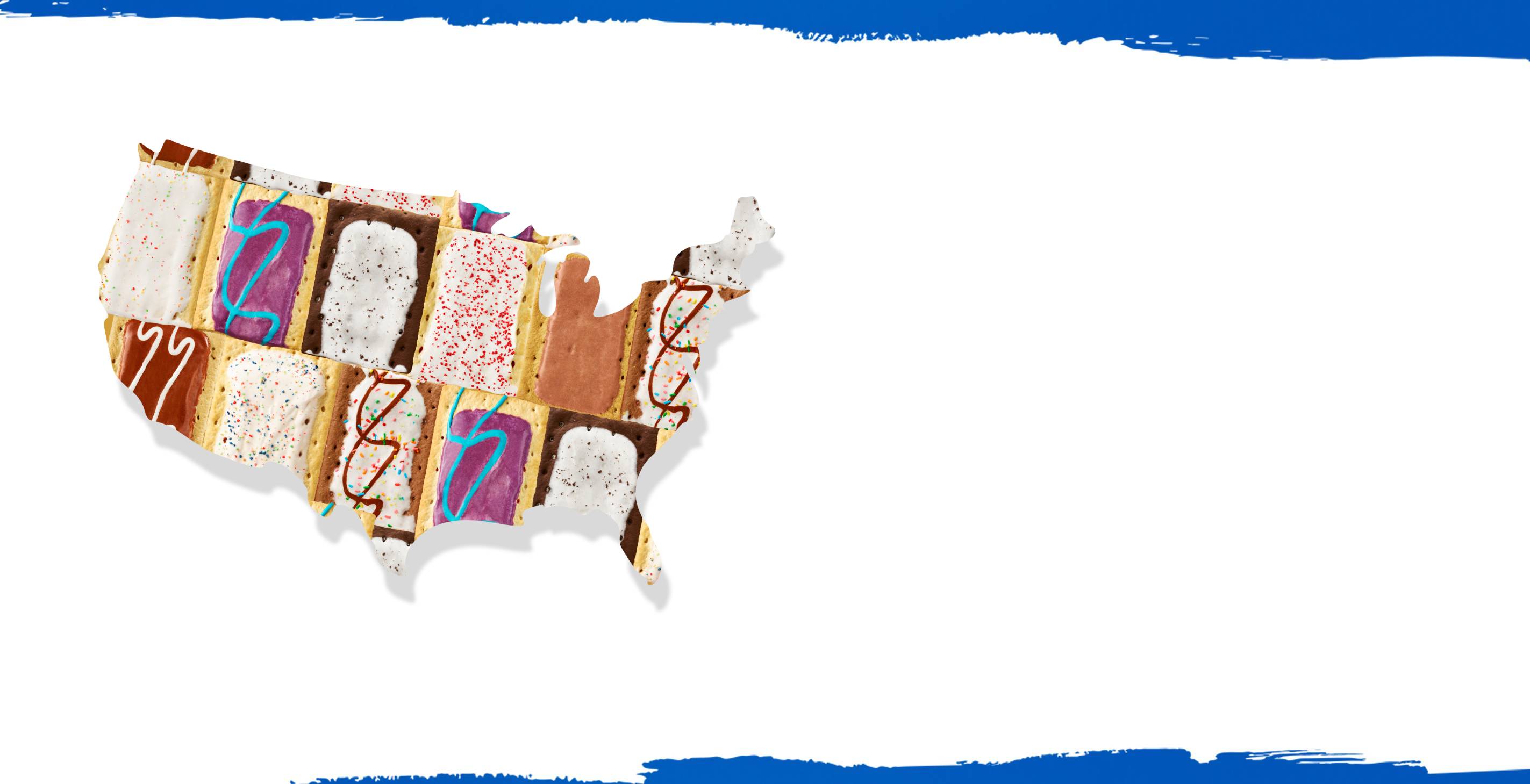 the united states overlaid with a Pop Tarts pattern