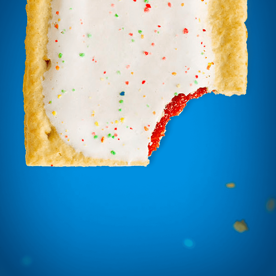 A Pop-Tart on a blue background.